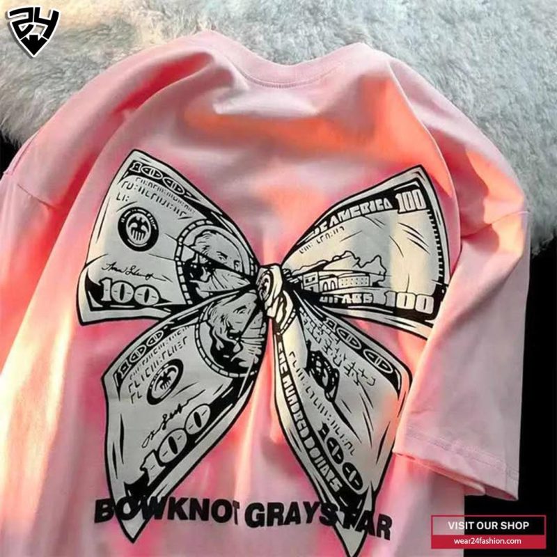 Women's Oversized Droop Shoulder "Dollar" T-Shirt – Casual & Trendy Tee - Image 3