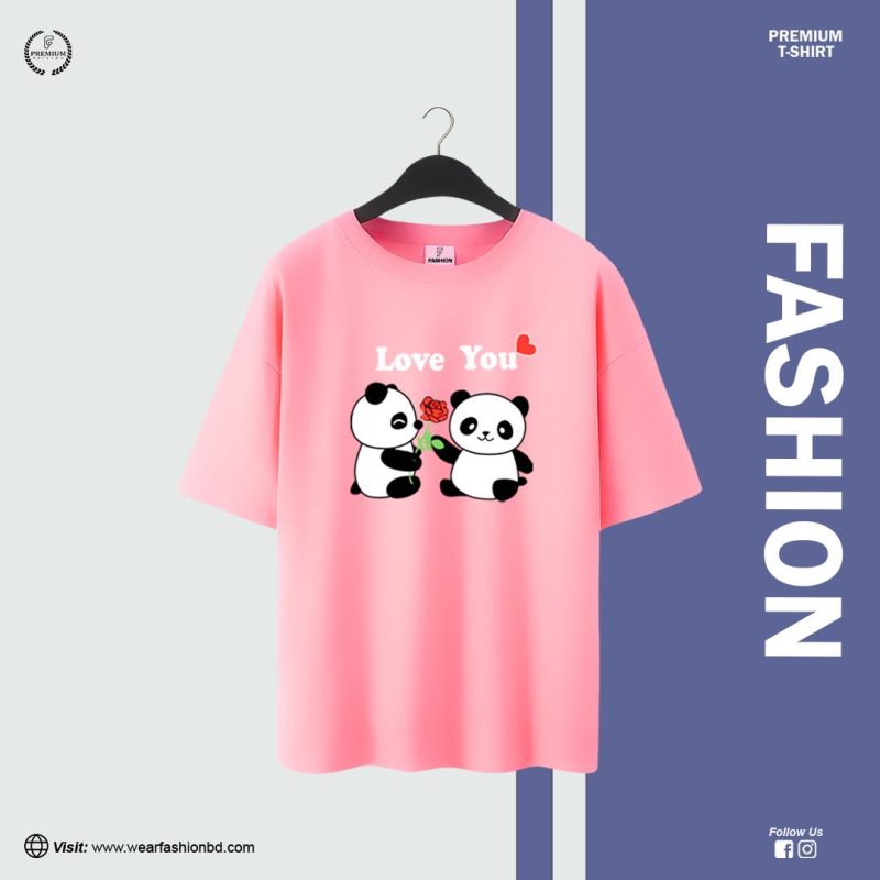 Women's Oversized Droop Shoulder "Love You" T-Shirt – Casual & Trendy Tee - Image 3