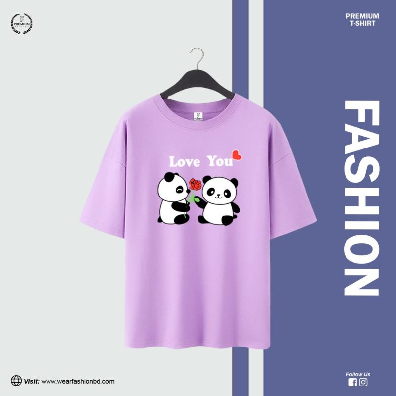 Women's Oversized Droop Shoulder "Love You" T-Shirt – Casual & Trendy Tee - Image 2