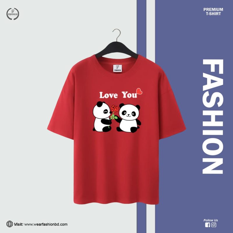 Women's Oversized Droop Shoulder "Love You" T-Shirt – Casual & Trendy Tee - Image 4