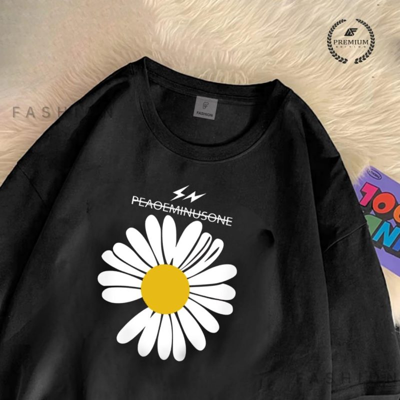 Women’s Oversized Droop Shoulder “Sunflower” T-Shirt – Casual & Trendy - Image 2