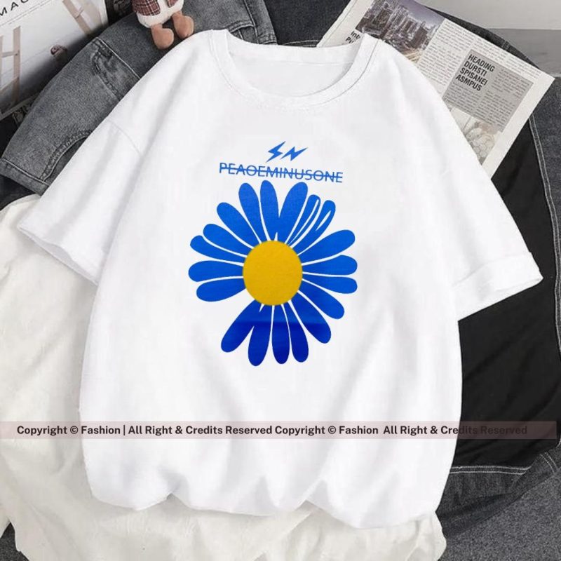 Women’s Oversized Droop Shoulder “Sunflower” T-Shirt – Casual & Trendy - Image 5