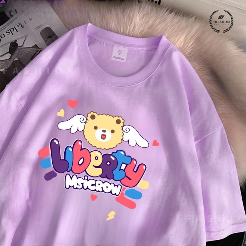 4 Design Combo – Women's Oversized Drop Shoulder T-Shirts | Always Be Mine, Meow, Liberty, Earth - Image 4