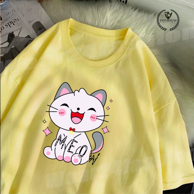 4 Design Combo – Women's Oversized Drop Shoulder T-Shirts | Always Be Mine, Meow, Liberty, Earth - Image 3
